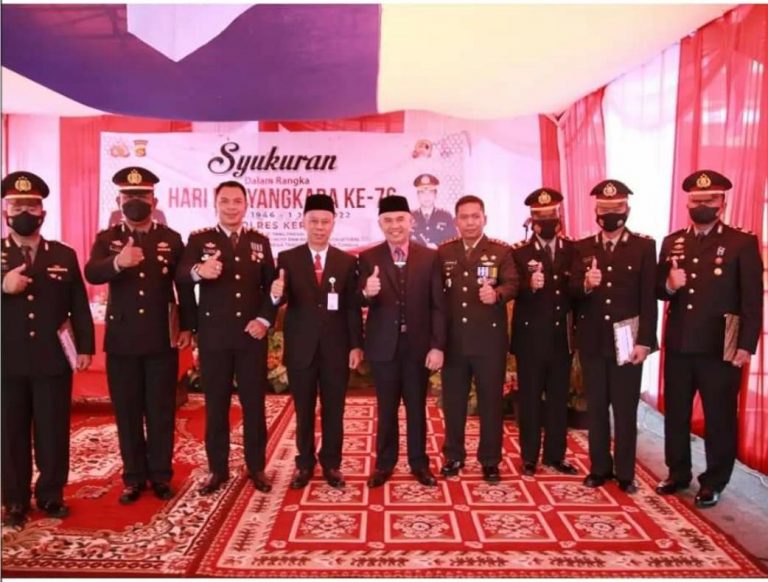 Sekda Alpian Hadiri Puncak Peringatan HUT Bhayangkara Ke 76.